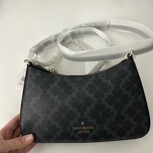Kate Spade Black Clover Pattern Crossbody Bag